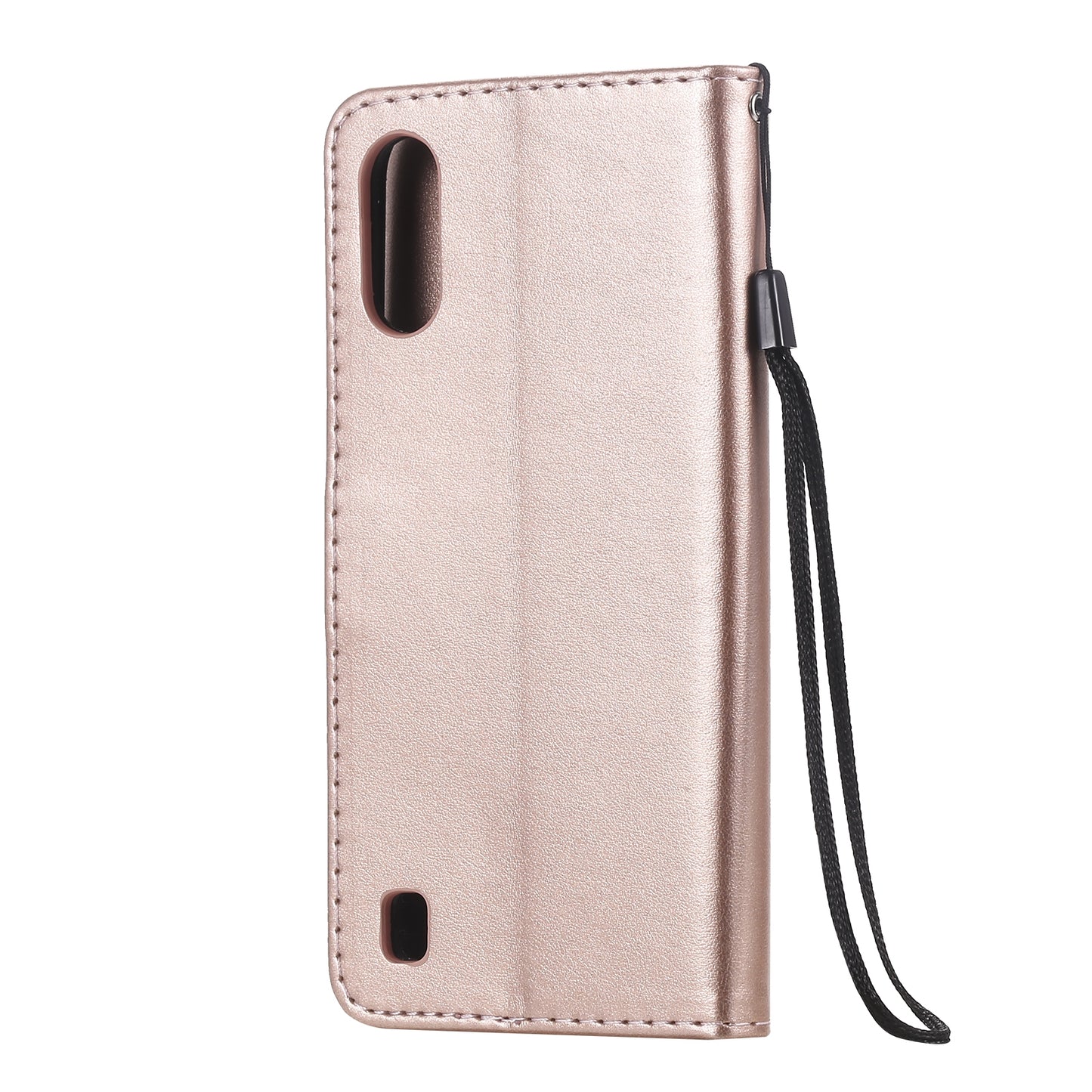 For Samsung Galaxy A01 Cat and Bee Embossed Flip Leather Phone Case Wallet Cover with Card Slots Cash Pocket Magnetic Stand Protective Shockproof TPU PU Leather Case with Wrist Strap