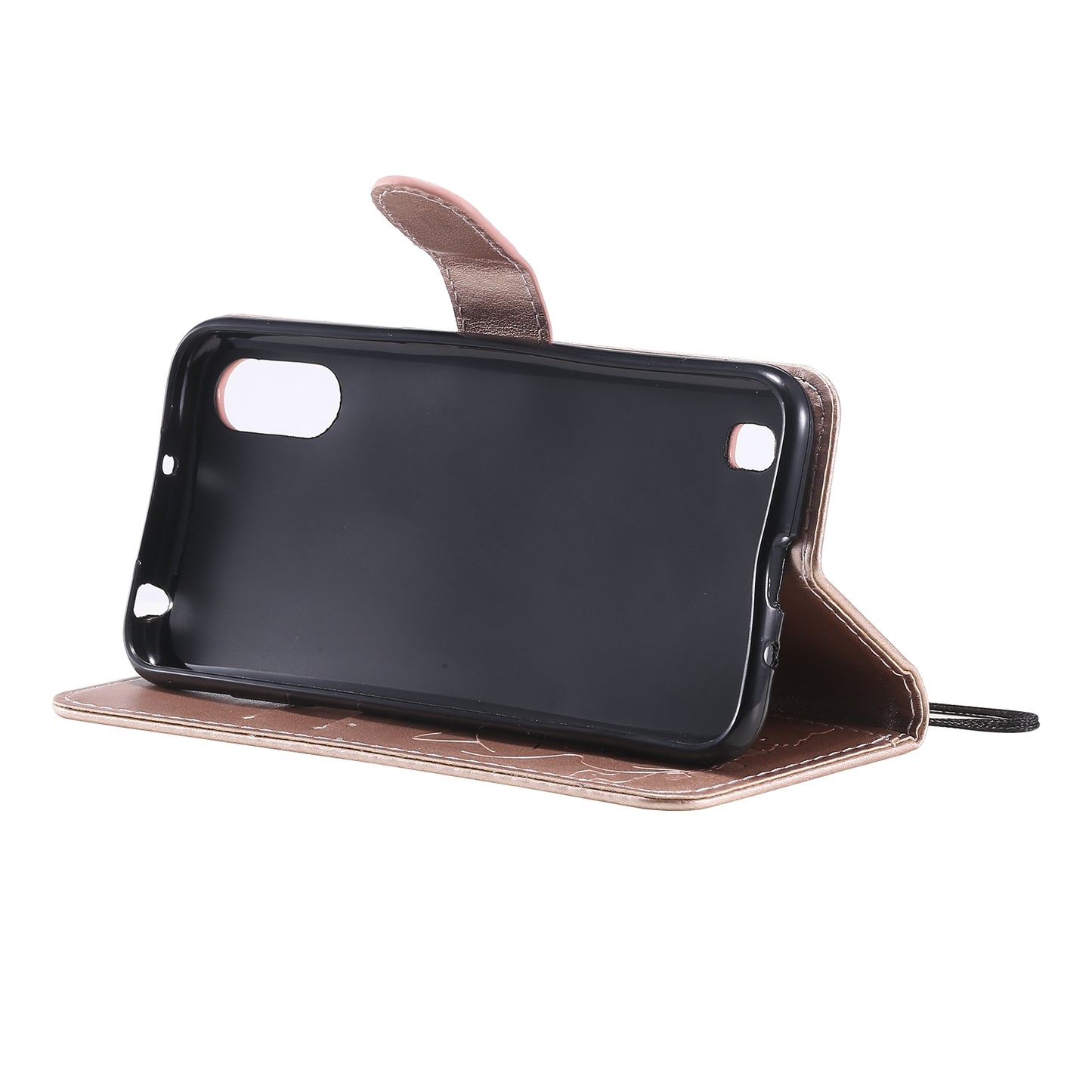 For Samsung Galaxy A01 Cat and Bee Embossed Flip Leather Phone Case Wallet Cover with Card Slots Cash Pocket Magnetic Stand Protective Shockproof TPU PU Leather Case with Wrist Strap