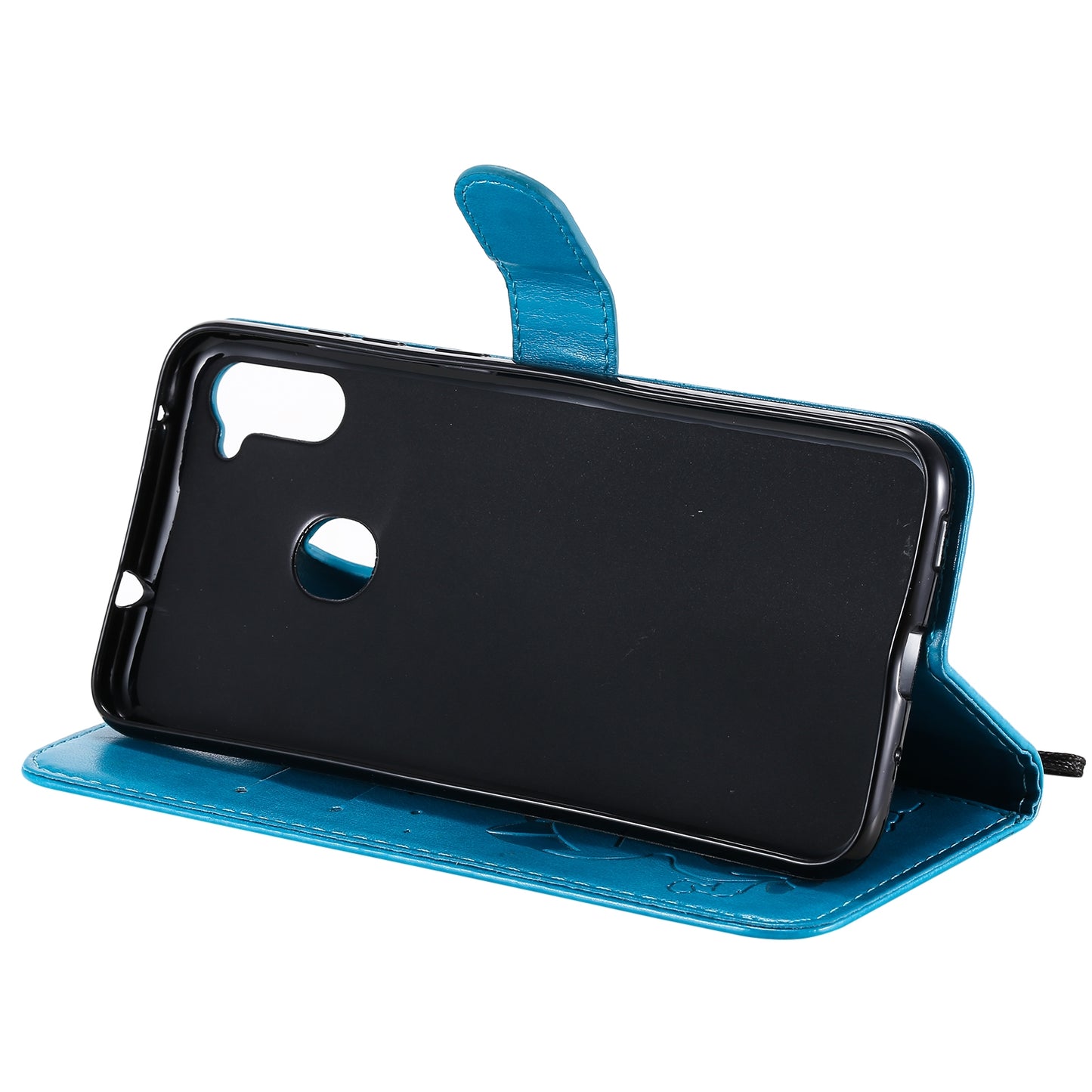 For Samsung Galaxy A11 Cat and Bee Embossed Flip Leather Phone Case Wallet Cover with Card Slots Cash Pocket Magnetic Stand Protective Shockproof TPU PU Leather Case with Wrist Strap