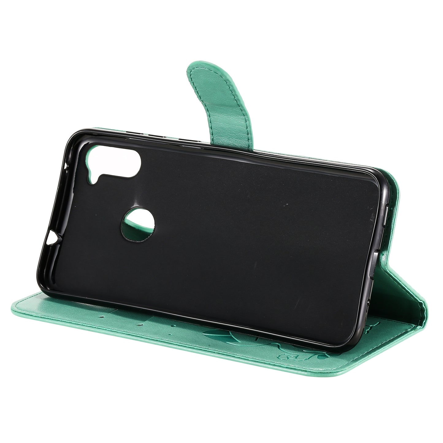 For Samsung Galaxy A11 Cat and Bee Embossed Flip Leather Phone Case Wallet Cover with Card Slots Cash Pocket Magnetic Stand Protective Shockproof TPU PU Leather Case with Wrist Strap