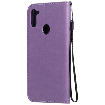 For Samsung Galaxy A11 Cat and Bee Embossed Flip Leather Phone Case Wallet Cover with Card Slots Cash Pocket Magnetic Stand Protective Shockproof TPU PU Leather Case with Wrist Strap