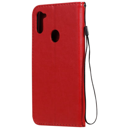 For Samsung Galaxy A11 Cat and Bee Embossed Flip Leather Phone Case Wallet Cover with Card Slots Cash Pocket Magnetic Stand Protective Shockproof TPU PU Leather Case with Wrist Strap