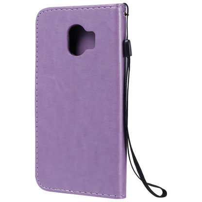 For Samsung Galaxy J2 Pro(2018) Cat and Bee Embossed Flip Leather Phone Case Wallet Cover with Card Slots Cash Pocket Magnetic Stand Protective Shockproof TPU PU Leather Case with Wrist Strap