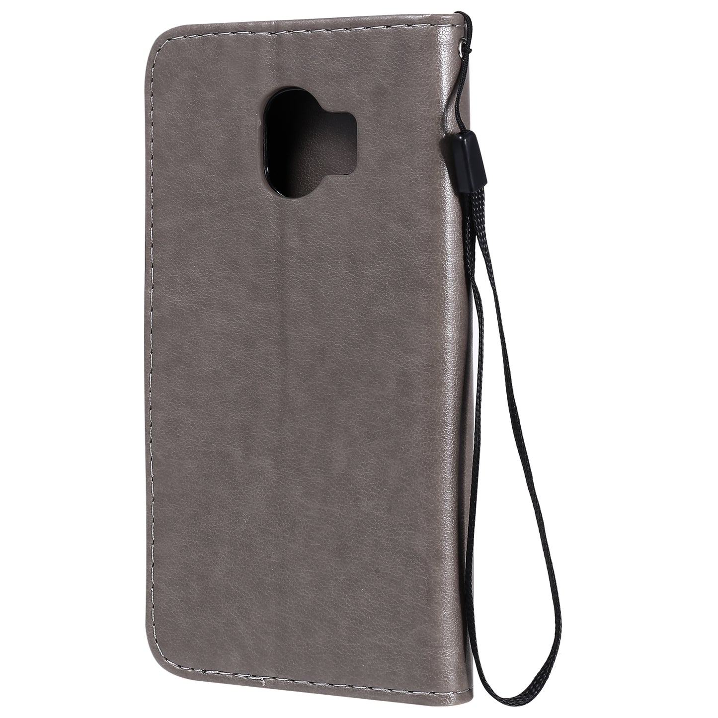 For Samsung Galaxy J2 Pro(2018) Cat and Bee Embossed Flip Leather Phone Case Wallet Cover with Card Slots Cash Pocket Magnetic Stand Protective Shockproof TPU PU Leather Case with Wrist Strap