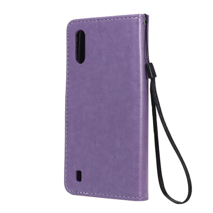 For Samsung Galaxy M01 Cat and Bee Embossed Flip Leather Phone Case Wallet Cover with Card Slots Cash Pocket Magnetic Stand Protective Shockproof TPU PU Leather Case with Wrist Strap