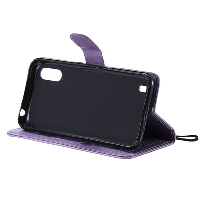 For Samsung Galaxy M01 Cat and Bee Embossed Flip Leather Phone Case Wallet Cover with Card Slots Cash Pocket Magnetic Stand Protective Shockproof TPU PU Leather Case with Wrist Strap