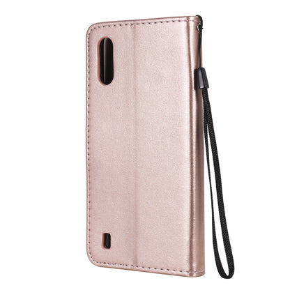 For Samsung Galaxy M01 Cat and Bee Embossed Flip Leather Phone Case Wallet Cover with Card Slots Cash Pocket Magnetic Stand Protective Shockproof TPU PU Leather Case with Wrist Strap