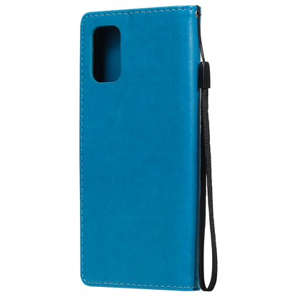 For Samsung Galaxy M31s Cat and Bee Embossed Flip Leather Phone Case Wallet Cover with Card Slots Cash Pocket Magnetic Stand Protective Shockproof TPU PU Leather Case with Wrist Strap
