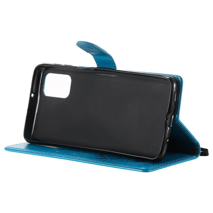 For Samsung Galaxy M31s Cat and Bee Embossed Flip Leather Phone Case Wallet Cover with Card Slots Cash Pocket Magnetic Stand Protective Shockproof TPU PU Leather Case with Wrist Strap