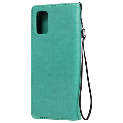 For Samsung Galaxy M31s Cat and Bee Embossed Flip Leather Phone Case Wallet Cover with Card Slots Cash Pocket Magnetic Stand Protective Shockproof TPU PU Leather Case with Wrist Strap