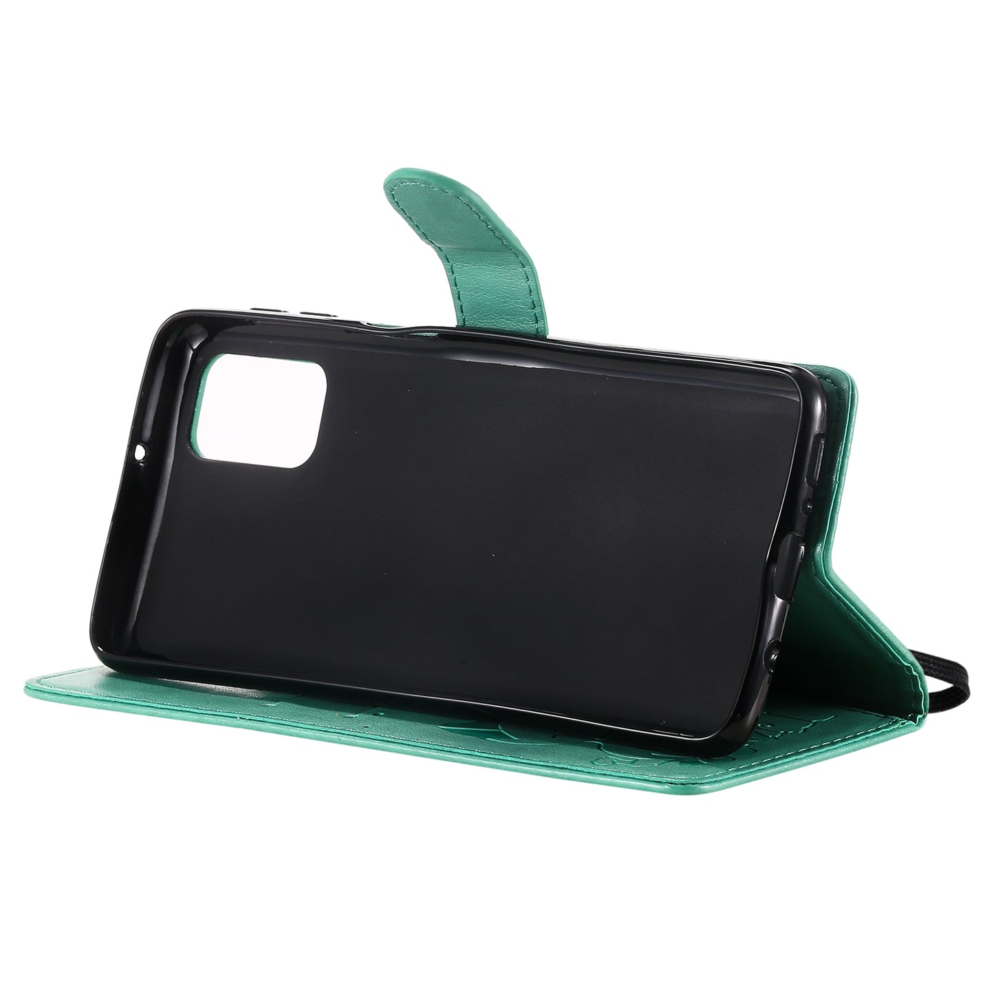 For Samsung Galaxy M31s Cat and Bee Embossed Flip Leather Phone Case Wallet Cover with Card Slots Cash Pocket Magnetic Stand Protective Shockproof TPU PU Leather Case with Wrist Strap