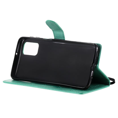For Samsung Galaxy M31s Cat and Bee Embossed Flip Leather Phone Case Wallet Cover with Card Slots Cash Pocket Magnetic Stand Protective Shockproof TPU PU Leather Case with Wrist Strap