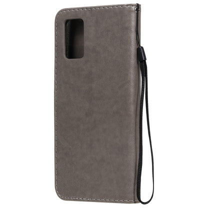 For Samsung Galaxy M31s Cat and Bee Embossed Flip Leather Phone Case Wallet Cover with Card Slots Cash Pocket Magnetic Stand Protective Shockproof TPU PU Leather Case with Wrist Strap