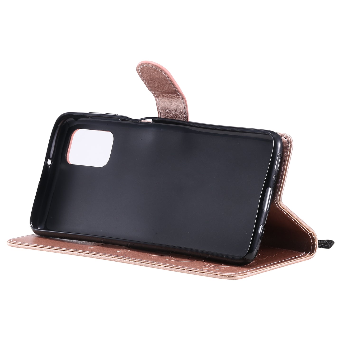 For Samsung Galaxy M31s Cat and Bee Embossed Flip Leather Phone Case Wallet Cover with Card Slots Cash Pocket Magnetic Stand Protective Shockproof TPU PU Leather Case with Wrist Strap