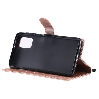 For Samsung Galaxy M31s Cat and Bee Embossed Flip Leather Phone Case Wallet Cover with Card Slots Cash Pocket Magnetic Stand Protective Shockproof TPU PU Leather Case with Wrist Strap