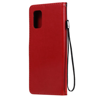 For Samsung Galaxy M51 Cat and Bee Embossed Flip Leather Phone Case Wallet Cover with Card Slots Cash Pocket Magnetic Stand Protective Shockproof TPU PU Leather Case with Wrist Strap