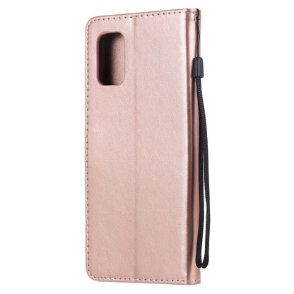 For Samsung Galaxy M51 Cat and Bee Embossed Flip Leather Phone Case Wallet Cover with Card Slots Cash Pocket Magnetic Stand Protective Shockproof TPU PU Leather Case with Wrist Strap