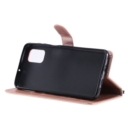 For Samsung Galaxy M51 Cat and Bee Embossed Flip Leather Phone Case Wallet Cover with Card Slots Cash Pocket Magnetic Stand Protective Shockproof TPU PU Leather Case with Wrist Strap