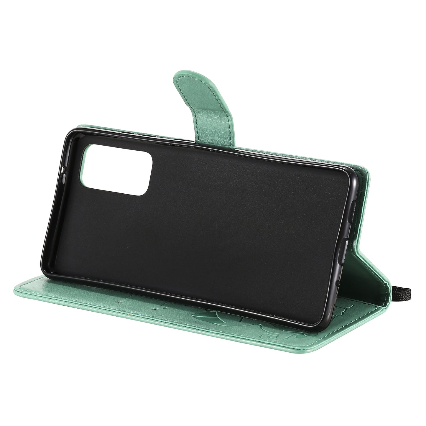 For Samsung Galaxy S20 FE Cat and Bee Embossed Flip Leather Phone Case Wallet Cover with Card Slots Cash Pocket Magnetic Stand Protective Shockproof TPU PU Leather Case with Wrist Strap