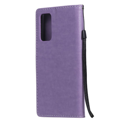 For Samsung Galaxy S20 FE Cat and Bee Embossed Flip Leather Phone Case Wallet Cover with Card Slots Cash Pocket Magnetic Stand Protective Shockproof TPU PU Leather Case with Wrist Strap