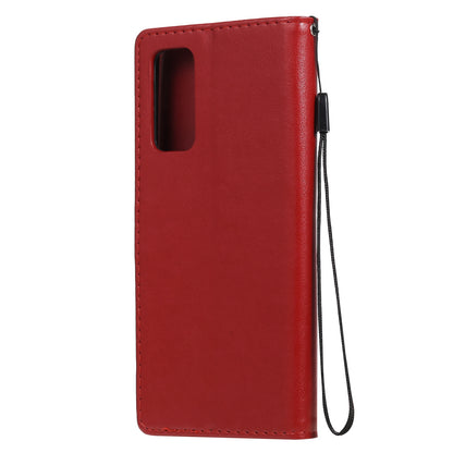 For Samsung Galaxy S20 FE Cat and Bee Embossed Flip Leather Phone Case Wallet Cover with Card Slots Cash Pocket Magnetic Stand Protective Shockproof TPU PU Leather Case with Wrist Strap