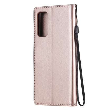 For Samsung Galaxy S20 FE Cat and Bee Embossed Flip Leather Phone Case Wallet Cover with Card Slots Cash Pocket Magnetic Stand Protective Shockproof TPU PU Leather Case with Wrist Strap