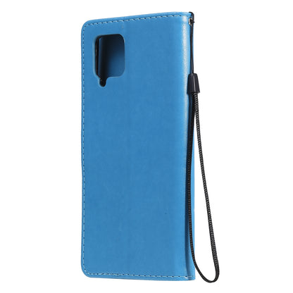 For Samsung Galaxy A42 5G Cat and Bee Embossed Flip Leather Phone Case Wallet Cover with Card Slots Cash Pocket Magnetic Stand Protective Shockproof TPU PU Leather Case with Wrist Strap