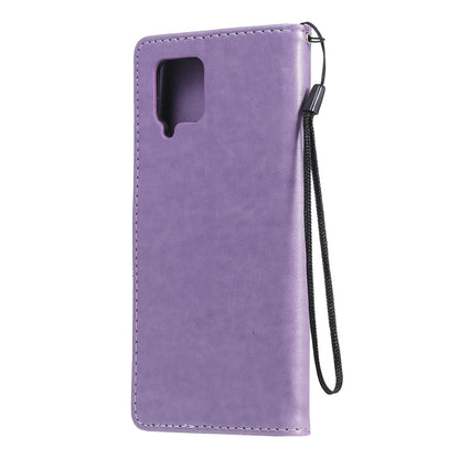 For Samsung Galaxy A42 5G Cat and Bee Embossed Flip Leather Phone Case Wallet Cover with Card Slots Cash Pocket Magnetic Stand Protective Shockproof TPU PU Leather Case with Wrist Strap