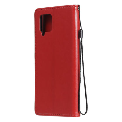 For Samsung Galaxy A42 5G Cat and Bee Embossed Flip Leather Phone Case Wallet Cover with Card Slots Cash Pocket Magnetic Stand Protective Shockproof TPU PU Leather Case with Wrist Strap