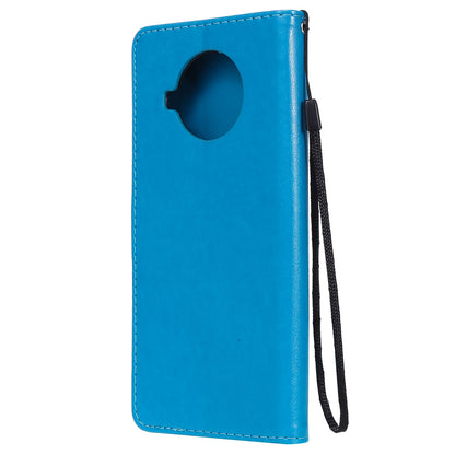 For Xiaomi 10T Lite 5G Cat and Bee Embossed Flip Leather Phone Case Wallet Cover with Card Slots Cash Pocket Magnetic Stand Protective Shockproof TPU PU Leather Case with Wrist Strap