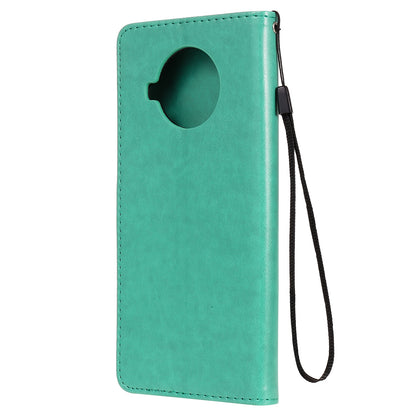 For Xiaomi 10T Lite 5G Cat and Bee Embossed Flip Leather Phone Case Wallet Cover with Card Slots Cash Pocket Magnetic Stand Protective Shockproof TPU PU Leather Case with Wrist Strap