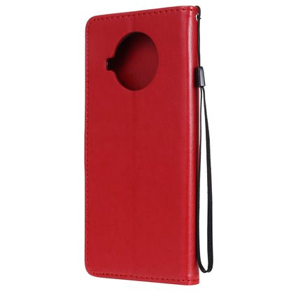 For Xiaomi 10T Lite 5G Cat and Bee Embossed Flip Leather Phone Case Wallet Cover with Card Slots Cash Pocket Magnetic Stand Protective Shockproof TPU PU Leather Case with Wrist Strap