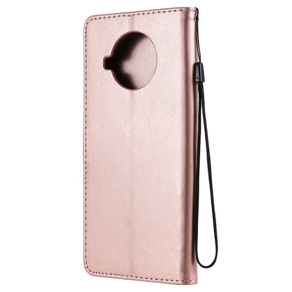 For Xiaomi 10T Lite 5G Cat and Bee Embossed Flip Leather Phone Case Wallet Cover with Card Slots Cash Pocket Magnetic Stand Protective Shockproof TPU PU Leather Case with Wrist Strap