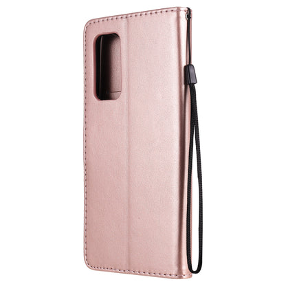 For Xiaomi 10T 5G Cat and Bee Embossed Flip Leather Phone Case Wallet Cover with Card Slots Cash Pocket Magnetic Stand Protective Shockproof TPU PU Leather Case with Wrist Strap