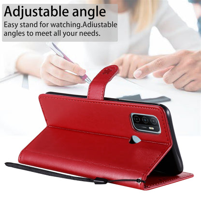 For OPPO A53 (2020) Cat and Bee Embossed Flip Leather Phone Case Wallet Cover with Card Slots Cash Pocket Magnetic Stand Protective Shockproof TPU PU Leather Case with Wrist Strap