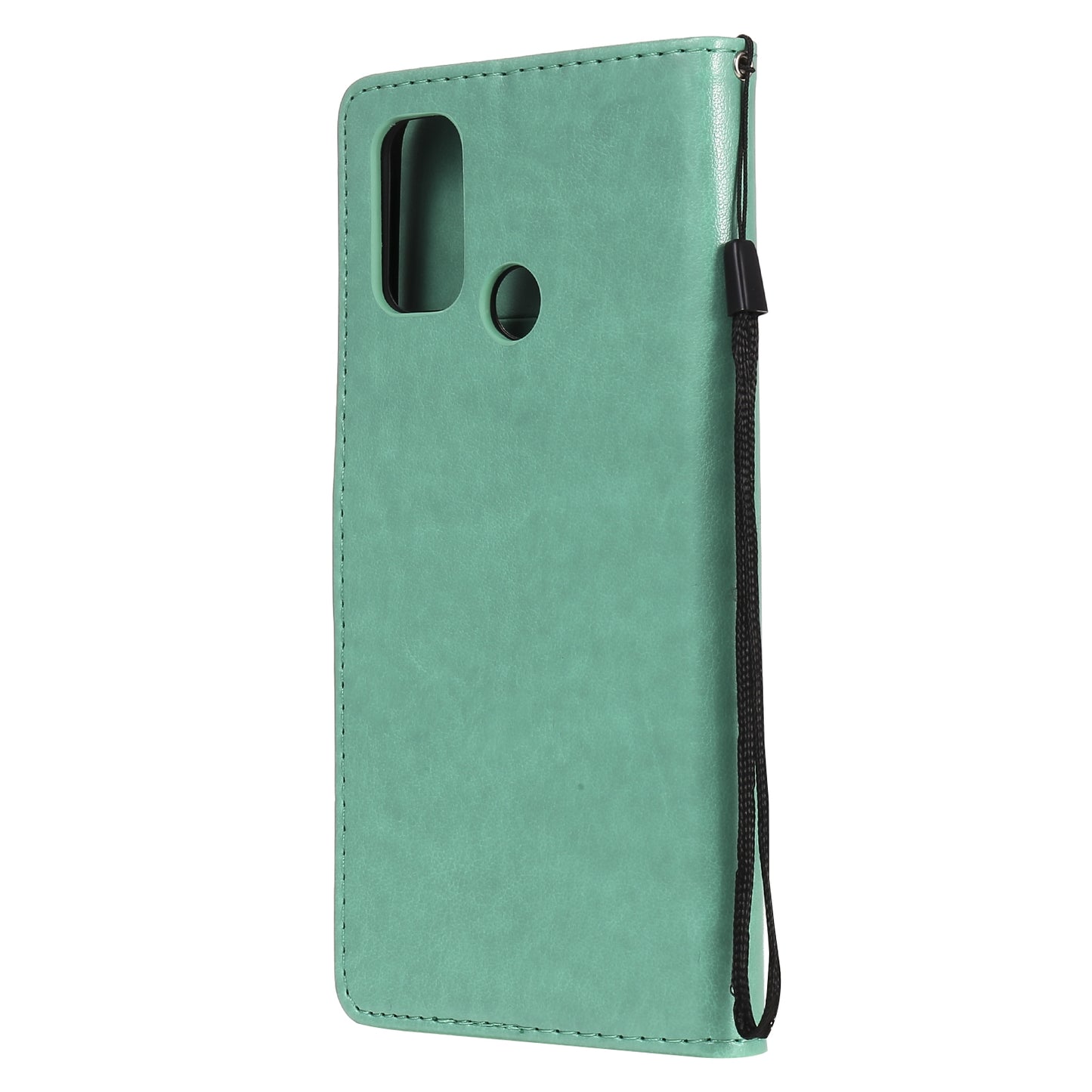 For OPPO A53s Cat and Bee Embossed Flip Leather Phone Case Wallet Cover with Card Slots Cash Pocket Magnetic Stand Protective Shockproof TPU PU Leather Case with Wrist Strap