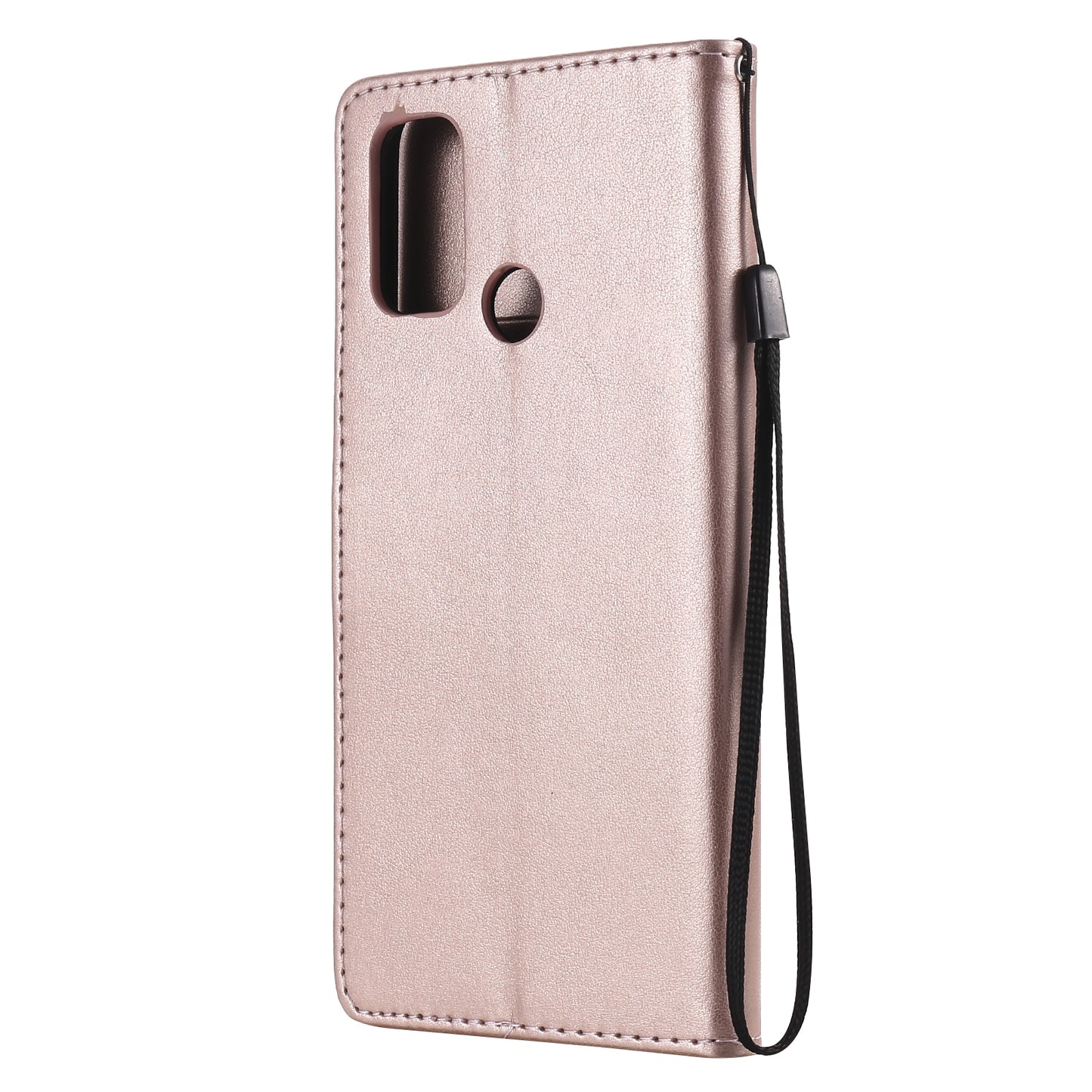 For OPPO A53s Cat and Bee Embossed Flip Leather Phone Case Wallet Cover with Card Slots Cash Pocket Magnetic Stand Protective Shockproof TPU PU Leather Case with Wrist Strap