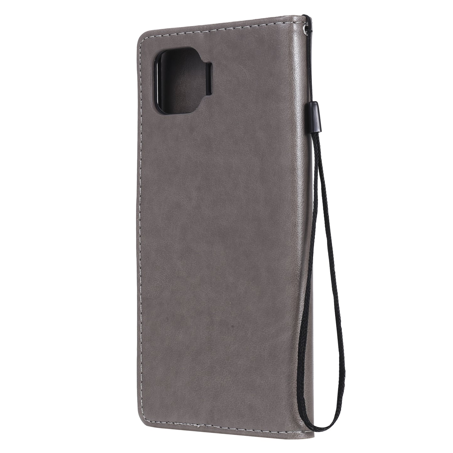 For OPPO Reno4 Lite Cat and Bee Embossed Flip Leather Phone Case Wallet Cover with Card Slots Cash Pocket Magnetic Stand Protective Shockproof TPU PU Leather Case with Wrist Strap
