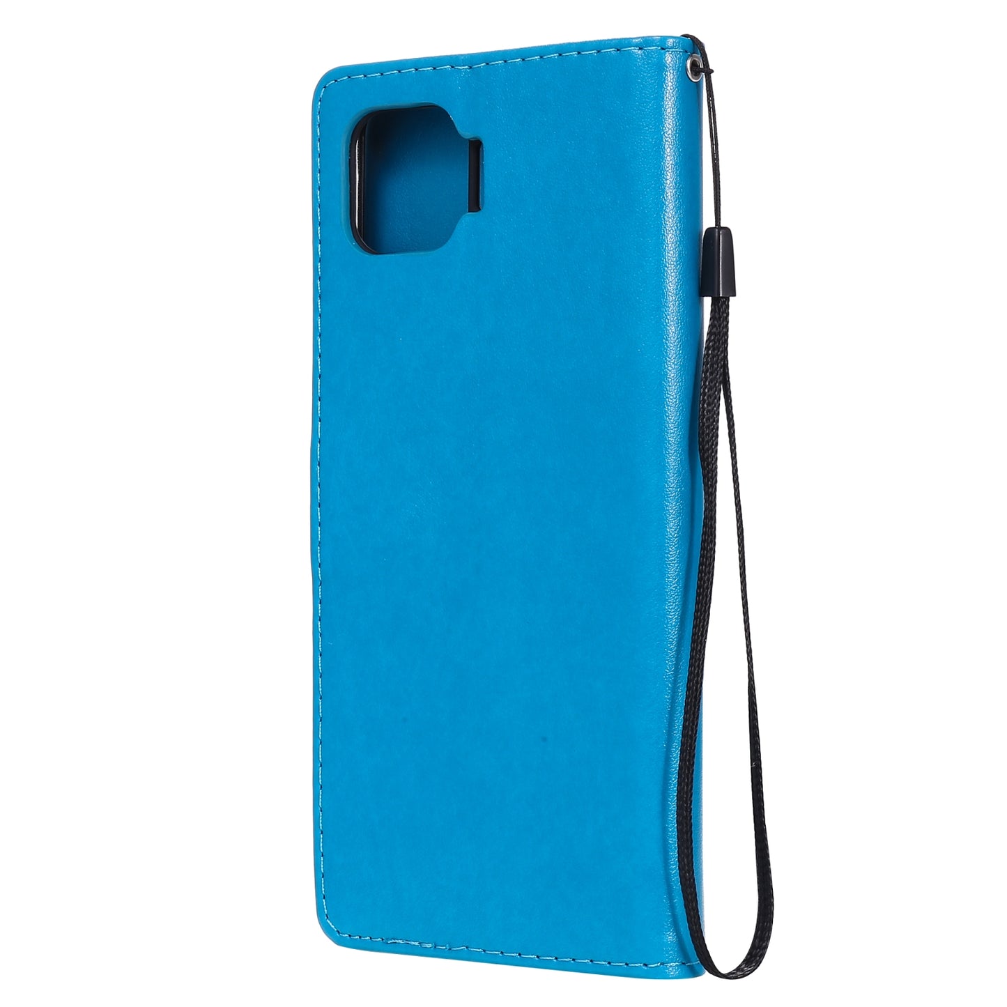 For OPPO Reno4 Lite Cat and Bee Embossed Flip Leather Phone Case Wallet Cover with Card Slots Cash Pocket Magnetic Stand Protective Shockproof TPU PU Leather Case with Wrist Strap