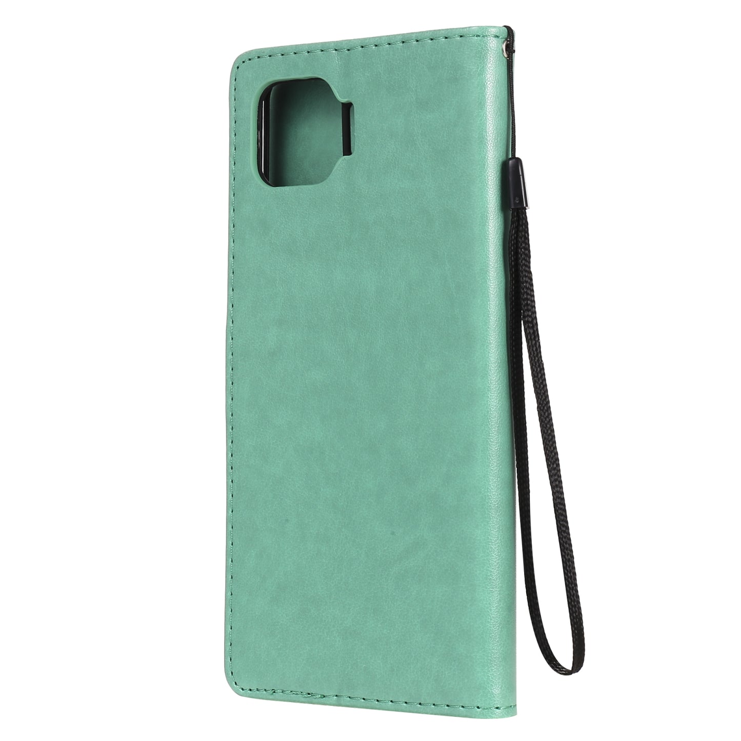 For OPPO F17 Pro Cat and Bee Embossed Flip Leather Phone Case Wallet Cover with Card Slots Cash Pocket Magnetic Stand Protective Shockproof TPU PU Leather Case with Wrist Strap