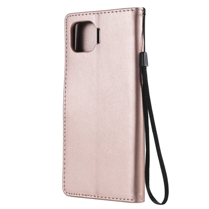 For OPPO Reno4 Lite Cat and Bee Embossed Flip Leather Phone Case Wallet Cover with Card Slots Cash Pocket Magnetic Stand Protective Shockproof TPU PU Leather Case with Wrist Strap