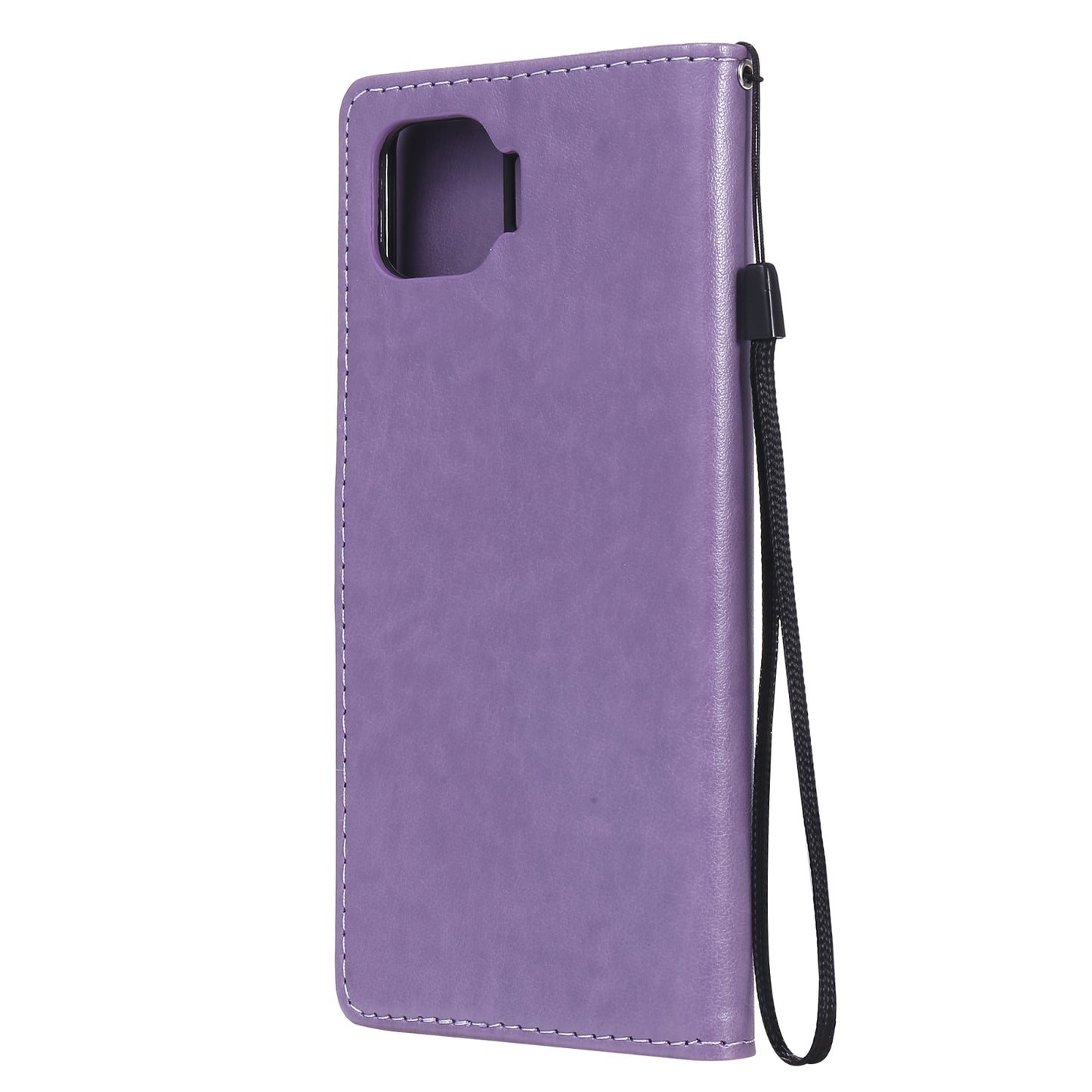 For OPPO F17 Pro Cat and Bee Embossed Flip Leather Phone Case Wallet Cover with Card Slots Cash Pocket Magnetic Stand Protective Shockproof TPU PU Leather Case with Wrist Strap