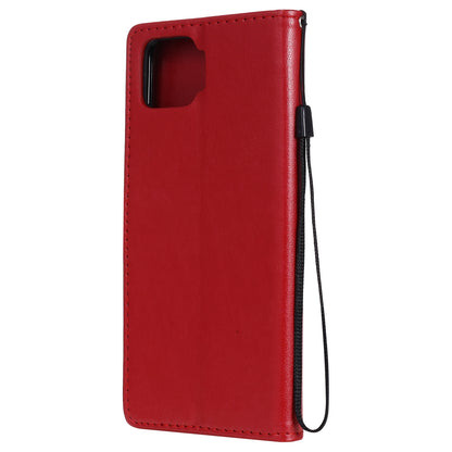 For OPPO A73 4G (2020) Cat and Bee Embossed Flip Leather Phone Case Wallet Cover with Card Slots Cash Pocket Magnetic Stand Protective Shockproof TPU PU Leather Case with Wrist Strap