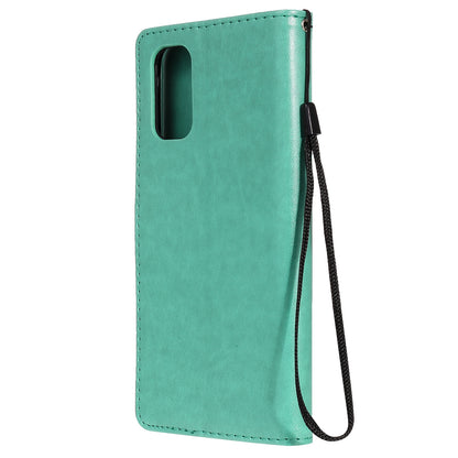 For OPPO Realme 7 Pro Cat and Bee Embossed Flip Leather Phone Case Wallet Cover with Card Slots Cash Pocket Magnetic Stand Protective Shockproof TPU PU Leather Case with Wrist Strap