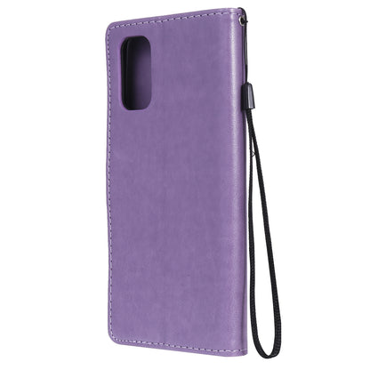 For OPPO Realme 7 Pro Cat and Bee Embossed Flip Leather Phone Case Wallet Cover with Card Slots Cash Pocket Magnetic Stand Protective Shockproof TPU PU Leather Case with Wrist Strap