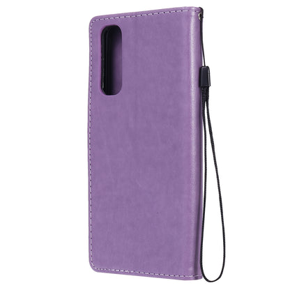 For OPPO Realme 7 5G Cat and Bee Embossed Flip Leather Phone Case Wallet Cover with Card Slots Cash Pocket Magnetic Stand Protective Shockproof TPU PU Leather Case with Wrist Strap