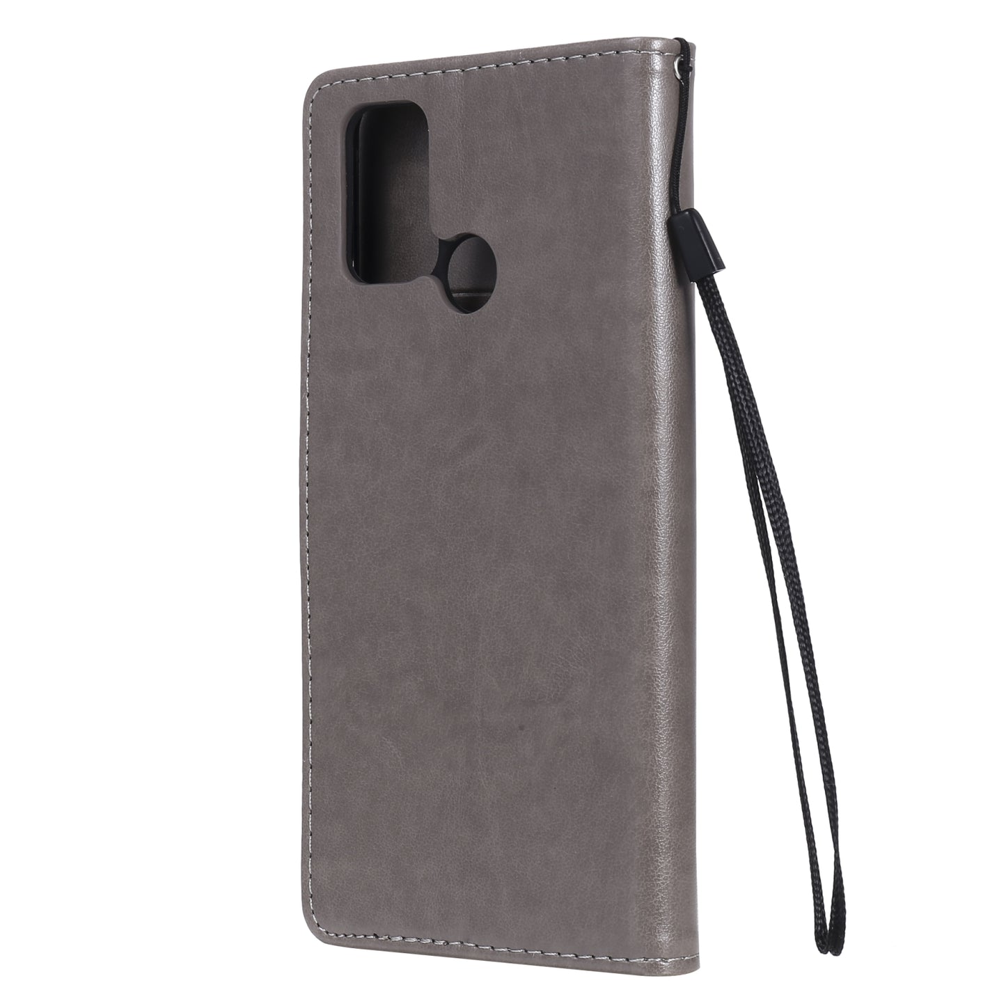 For OPPO Realme 7i Cat and Bee Embossed Flip Leather Phone Case Wallet Cover with Card Slots Cash Pocket Magnetic Stand Protective Shockproof TPU PU Leather Case with Wrist Strap
