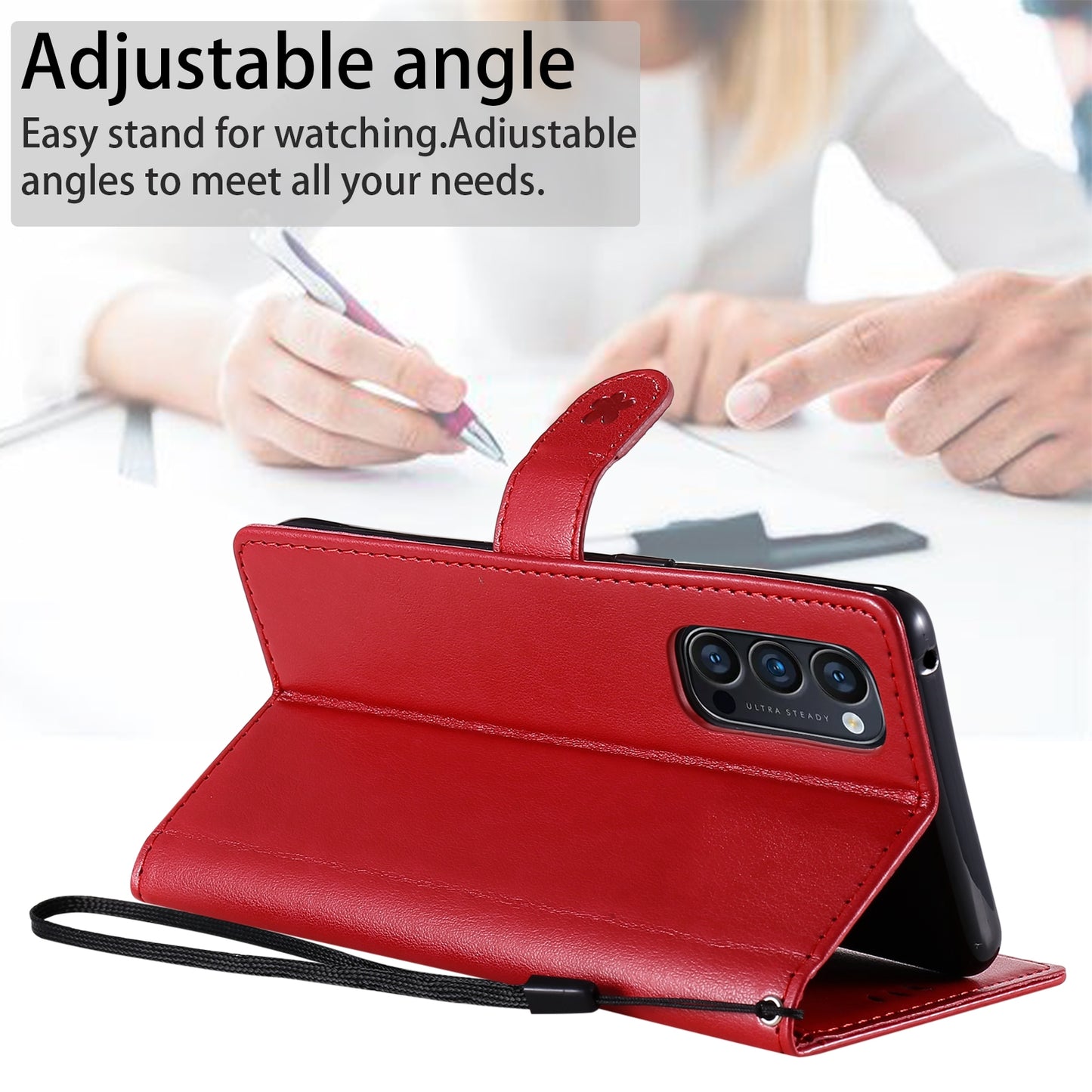 For OPPO Reno4 Pro 4G Cat and Bee Embossed Flip Leather Phone Case Wallet Cover with Card Slots Cash Pocket Magnetic Stand Protective Shockproof TPU PU Leather Case with Wrist Strap