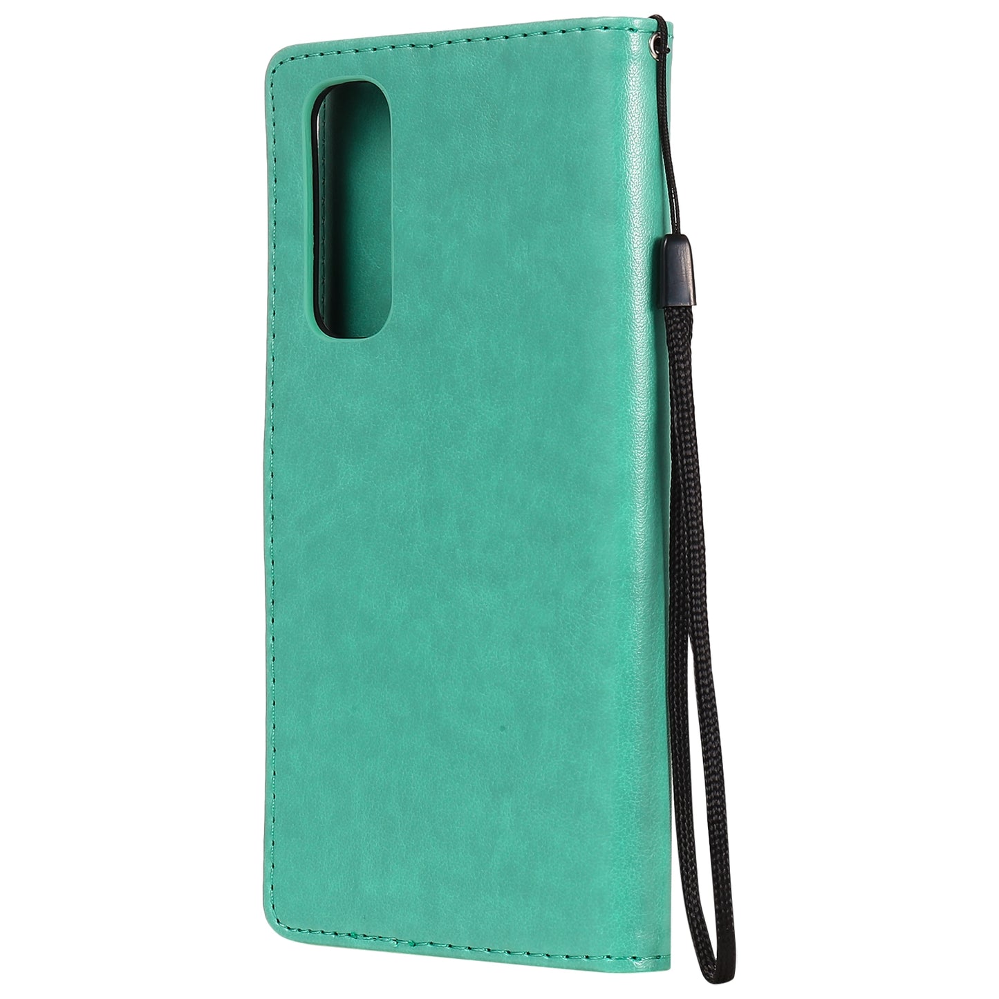 For OPPO Reno4 Pro 4G Cat and Bee Embossed Flip Leather Phone Case Wallet Cover with Card Slots Cash Pocket Magnetic Stand Protective Shockproof TPU PU Leather Case with Wrist Strap