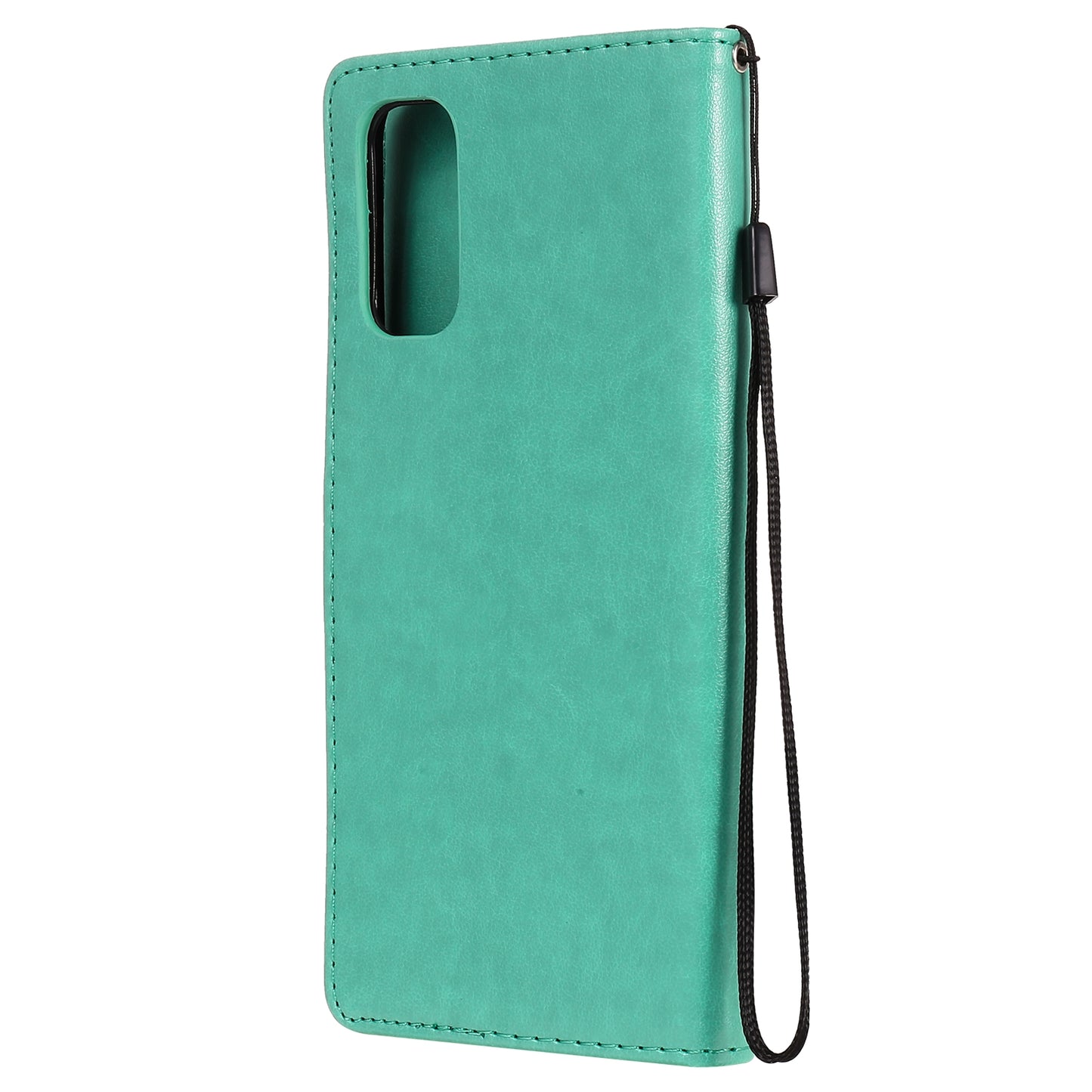 For OPPO Reno4 4G Cat and Bee Embossed Flip Leather Phone Case Wallet Cover with Card Slots Cash Pocket Magnetic Stand Protective Shockproof TPU PU Leather Case with Wrist Strap